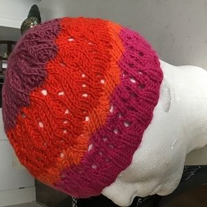 Hand knitted wool/acrylic hat